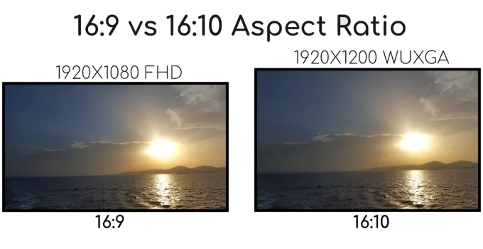16x9 VS 16x10 projector screens side by side