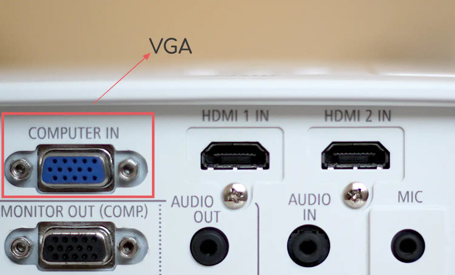 projector's VGA port